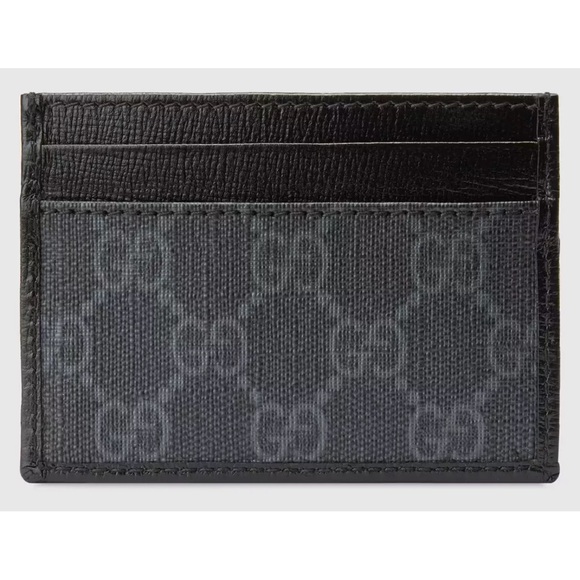 GUCCI 'Black GG Logo' Authentic Leather Canvas Monogram Card Case Wallet **NIB** - Picture 15 of 16